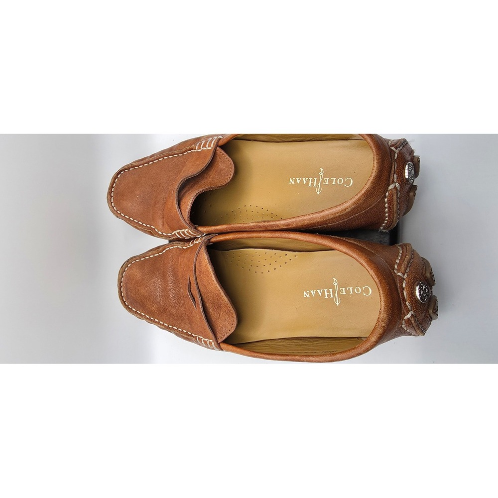 Cole Haan Grant Driver Tan Leather Penny Loafer Driving Shoes D29511 Mens 6.5 B